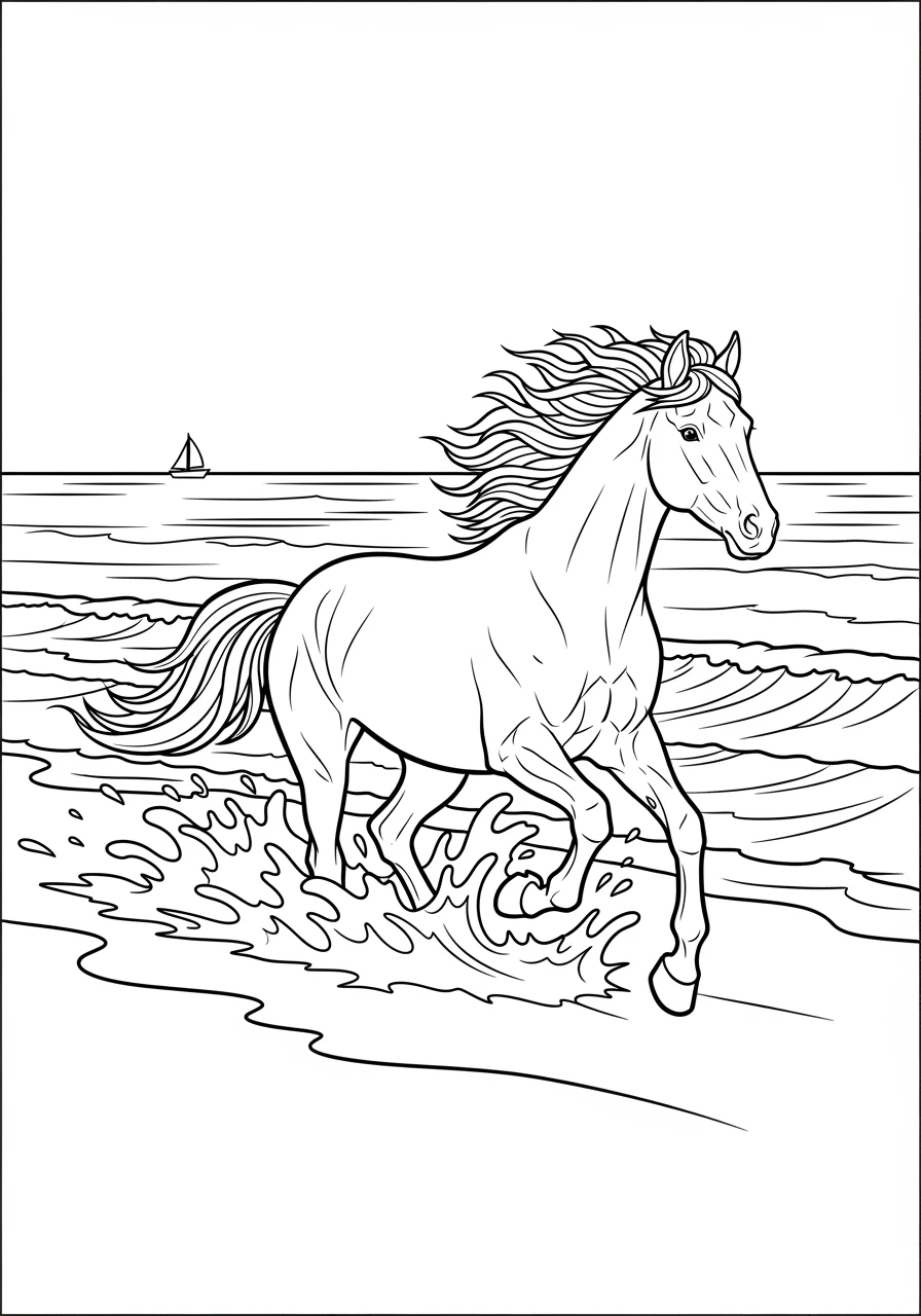 Galoppierendes Pferd am Strand