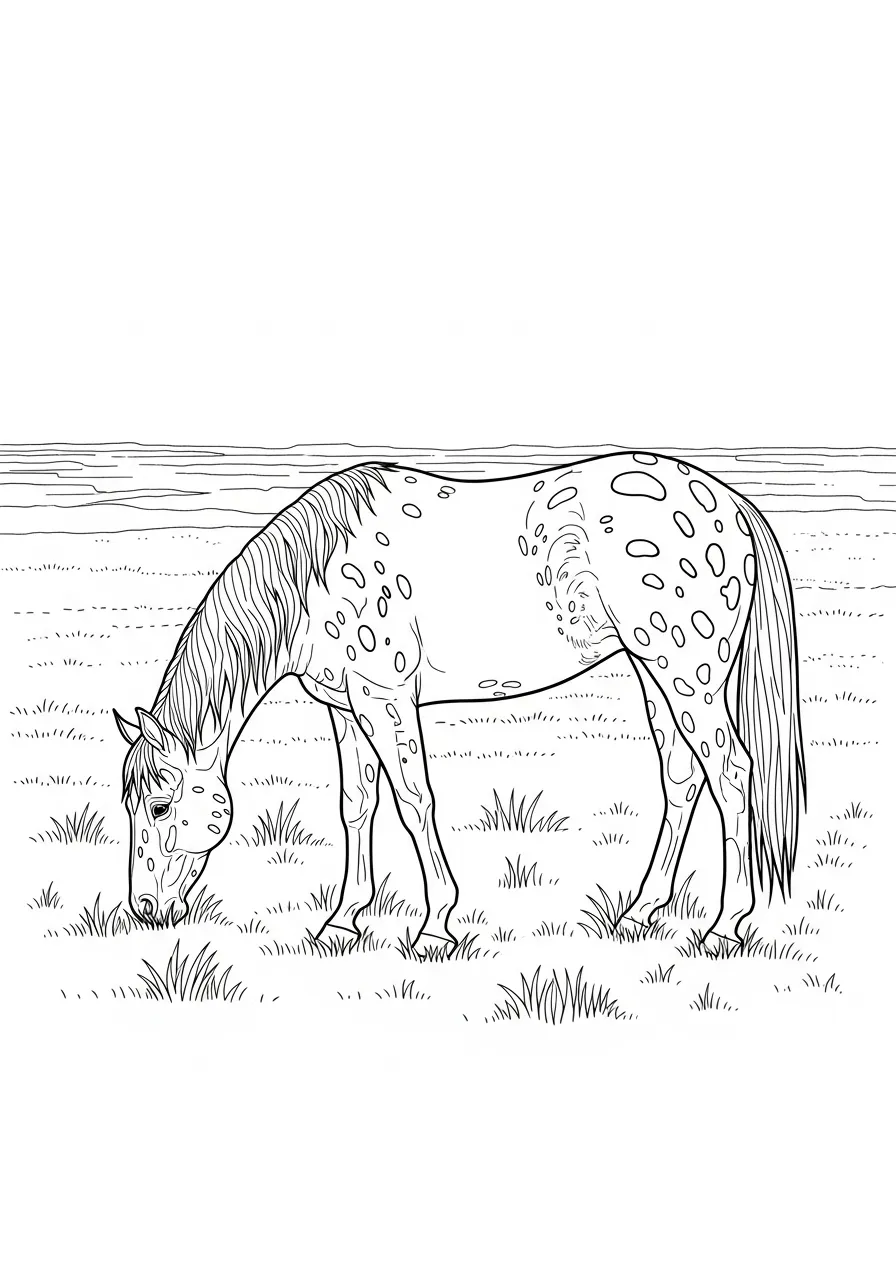 Gepunktetes Appaloosa Pferd in Prärie