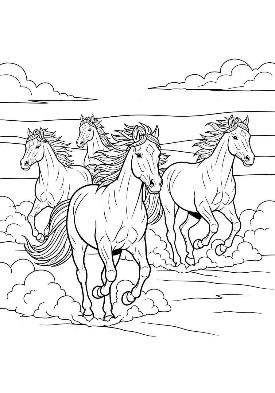 Wilde Pferde im Galopp