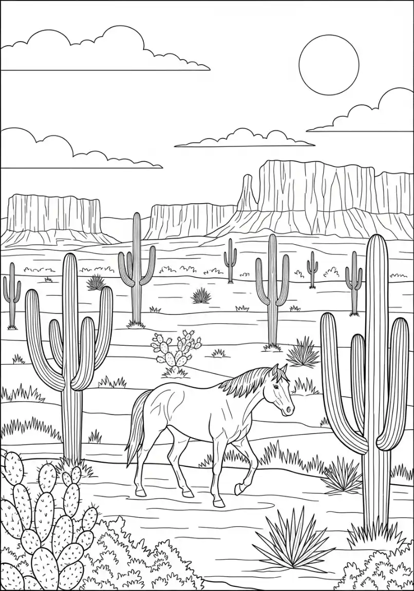 Pferd in der Wüstenlandschaft