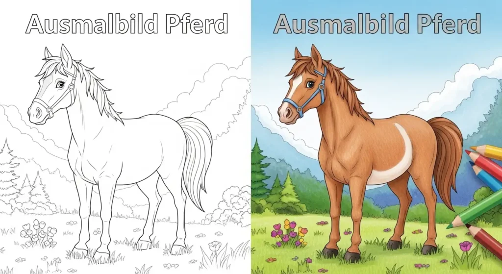 Ausmalbild Pferd Ausmalbild