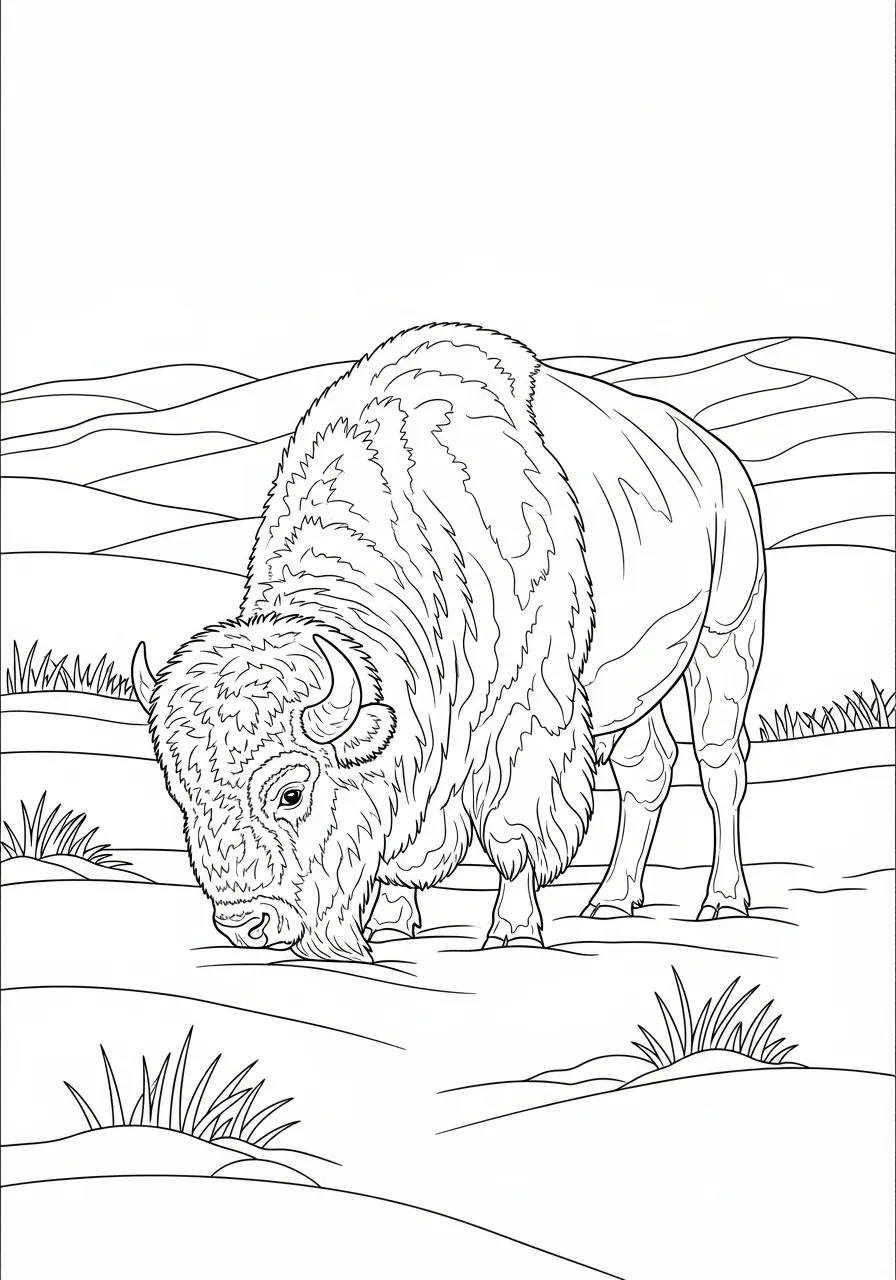 Bison in Ausmalbilder Tiere