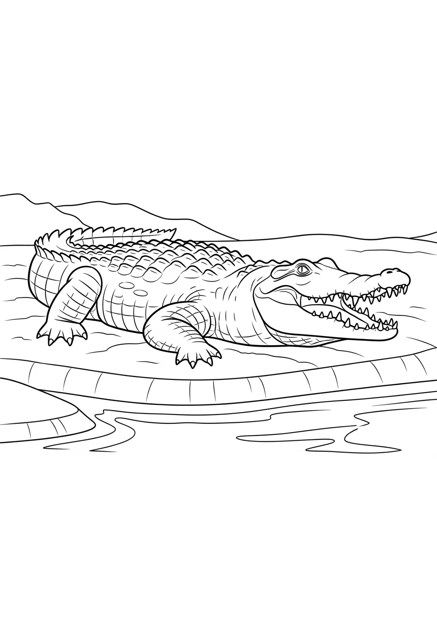 Krokodil am Flussufer