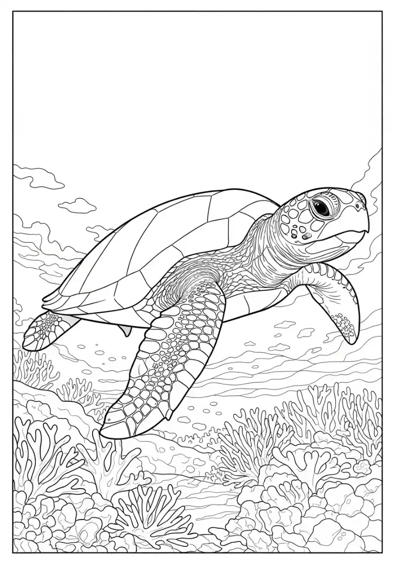 Meeresschildkröte im Korallenriff