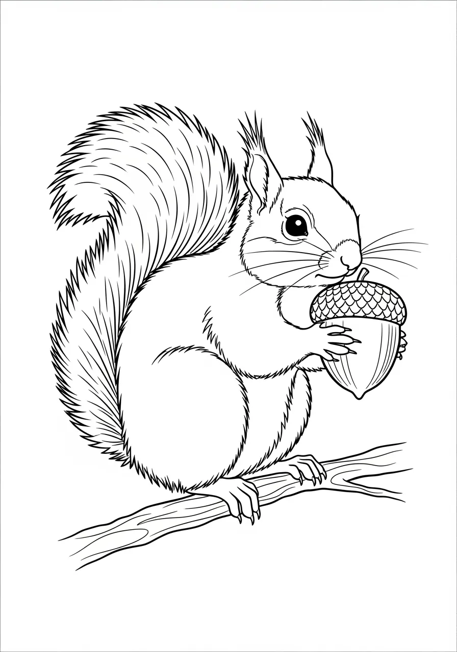 Eichhörnchen mit großer Eichel