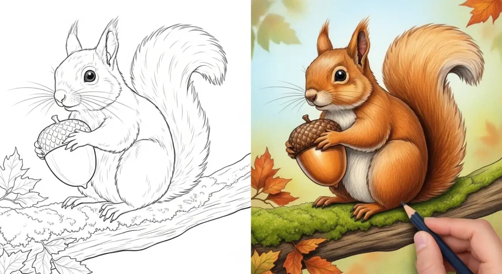 Eichhörnchen Ausmalbild Ausmalbild