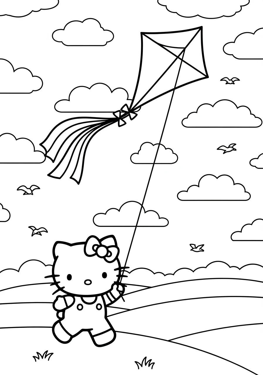 Hello Kitty lässt Drachen steigen