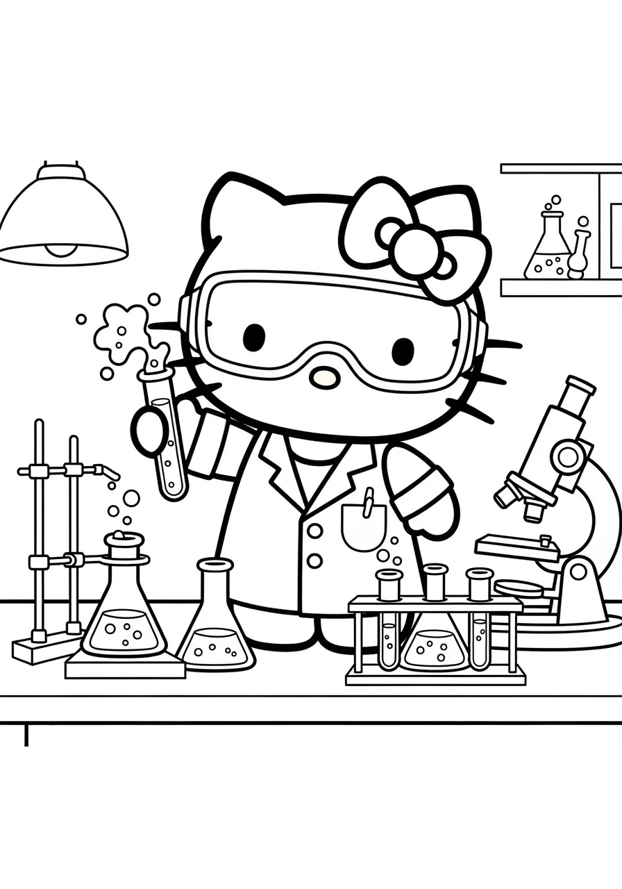 Hello Kitty im Wissenschaftslabor