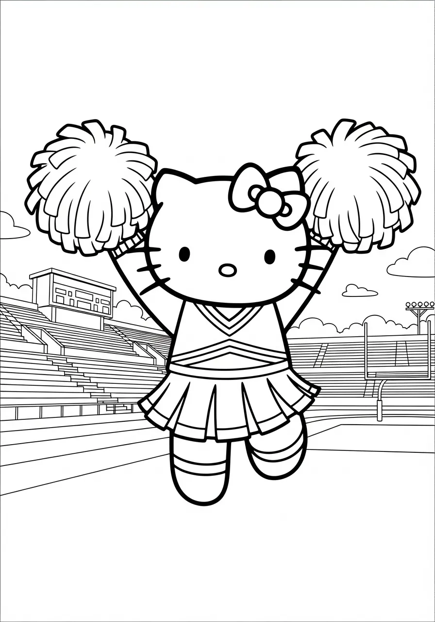 Hello Kitty als fröhliche Cheerleaderin