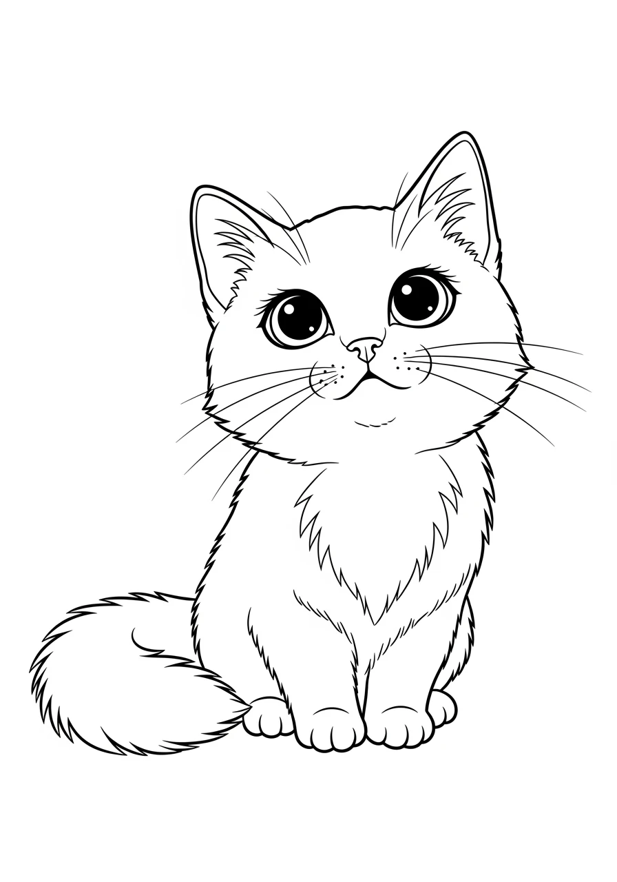 Katze mit großen Kulleraugen