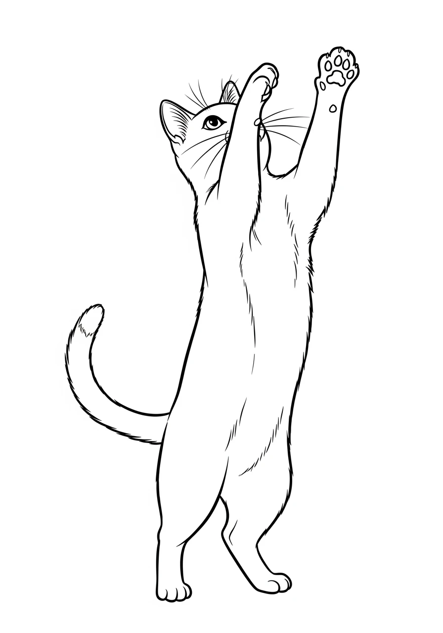 Neugierige Katze schaut hoch