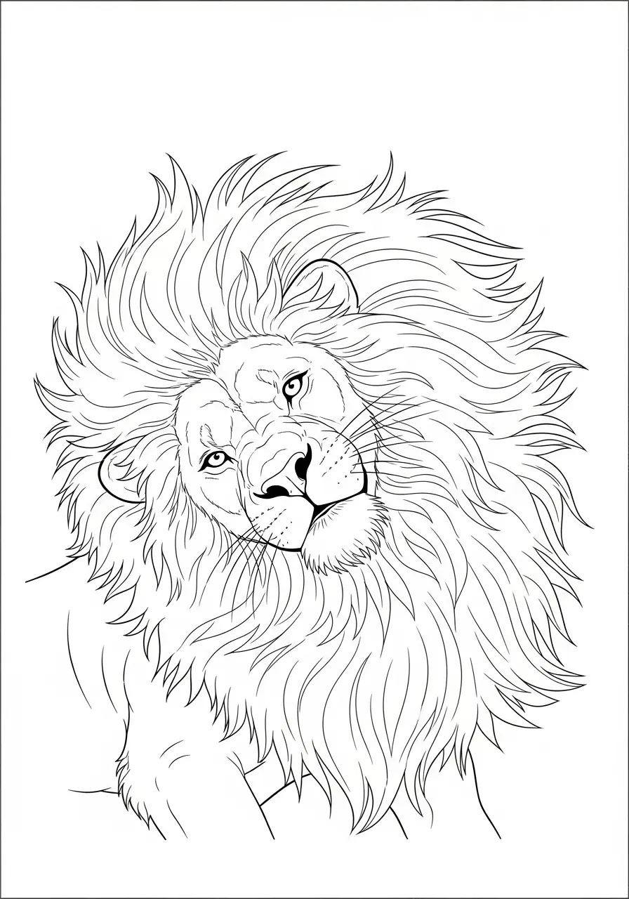 Ein Löwe schüttelt seine Mähne