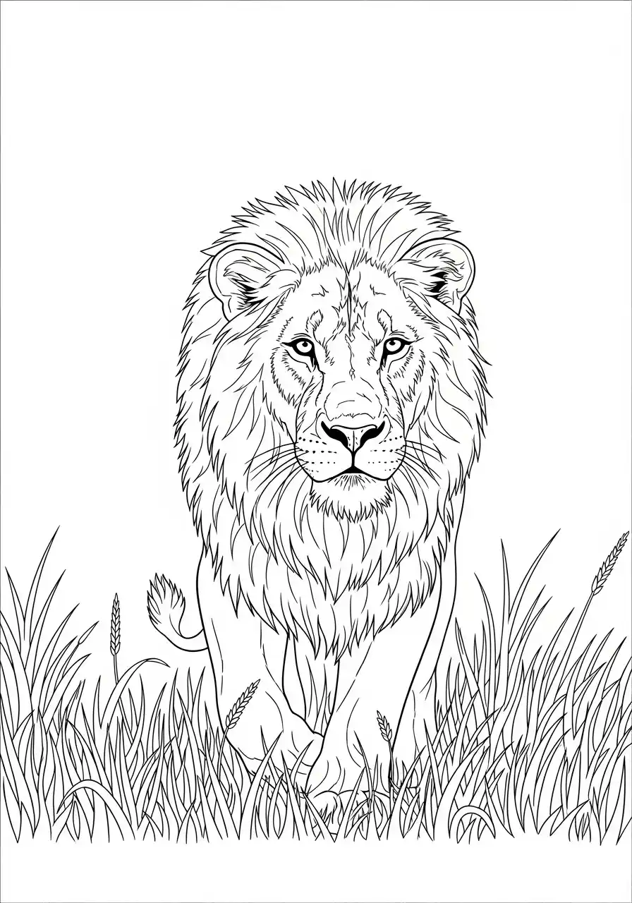 Ein schreitender Löwe