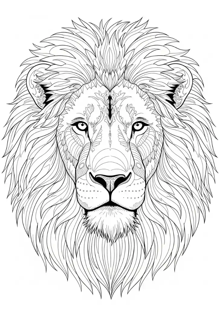 Löwengesicht mit mächtiger Mähne