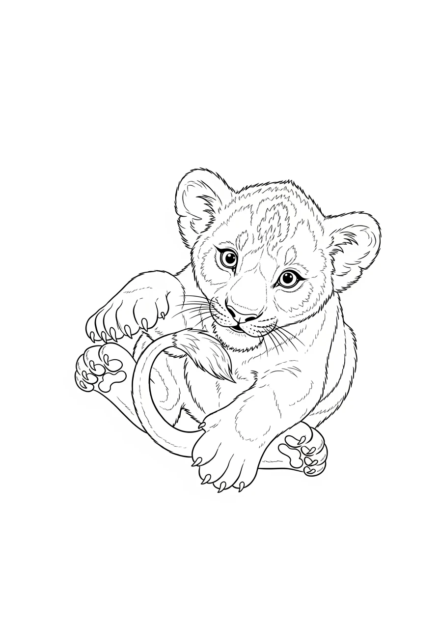 Spielendes Löwe Ausmalbild