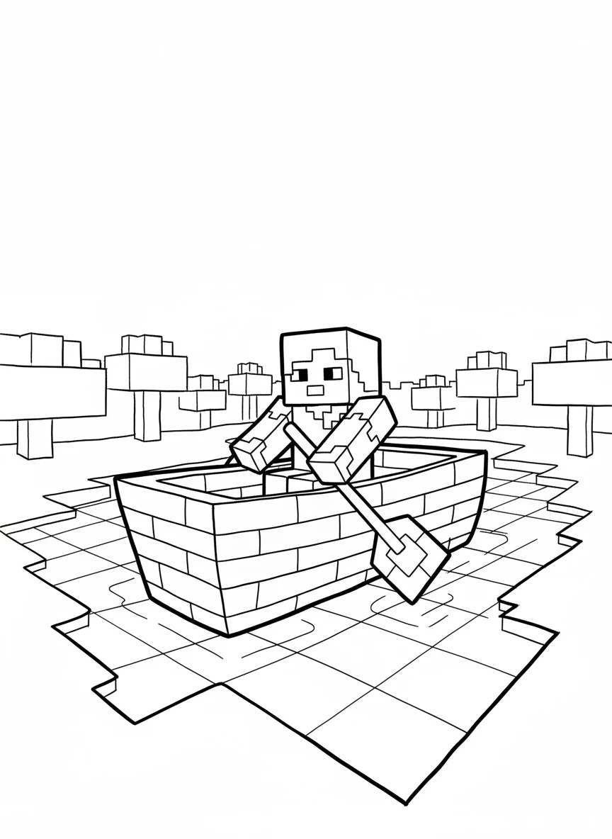 Boot Minecraft Ausmalbilder