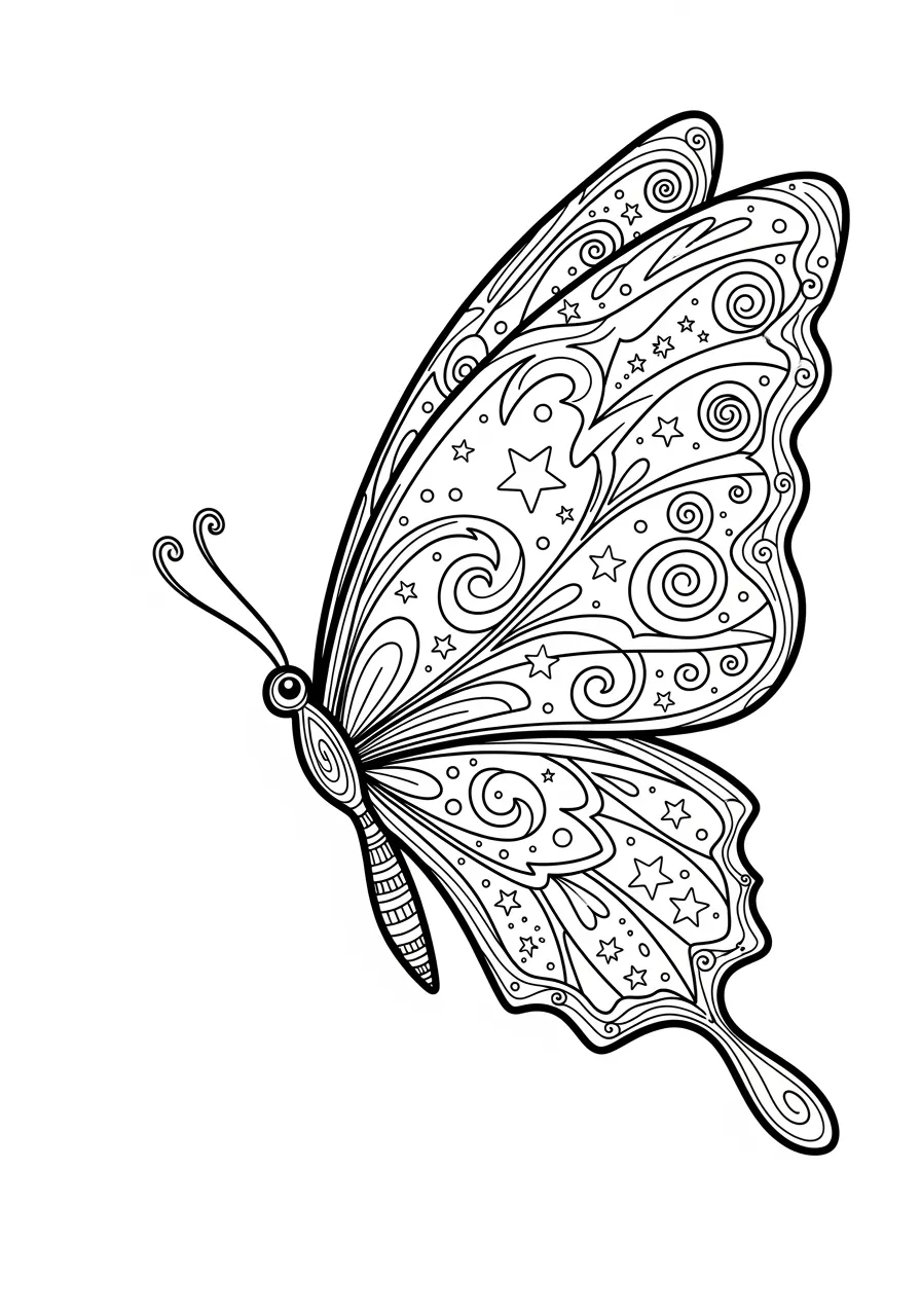 Magisches Schmetterling Ausmalbild