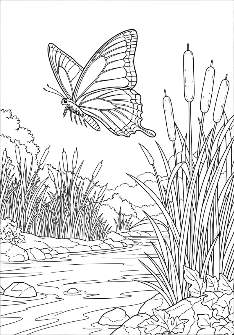 Schmetterling am Flussufer