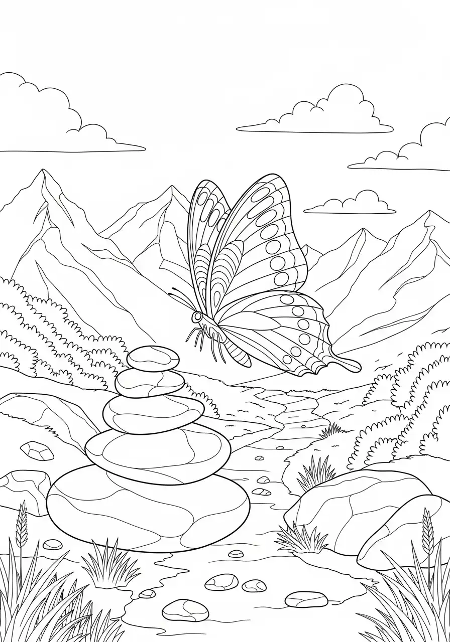 Schmetterling an den Bergsteinen
