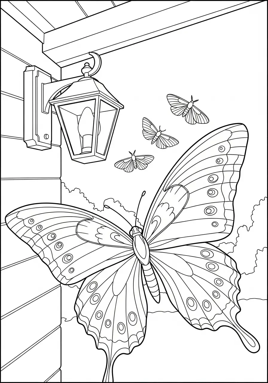 Schmetterling an der Verandalampe