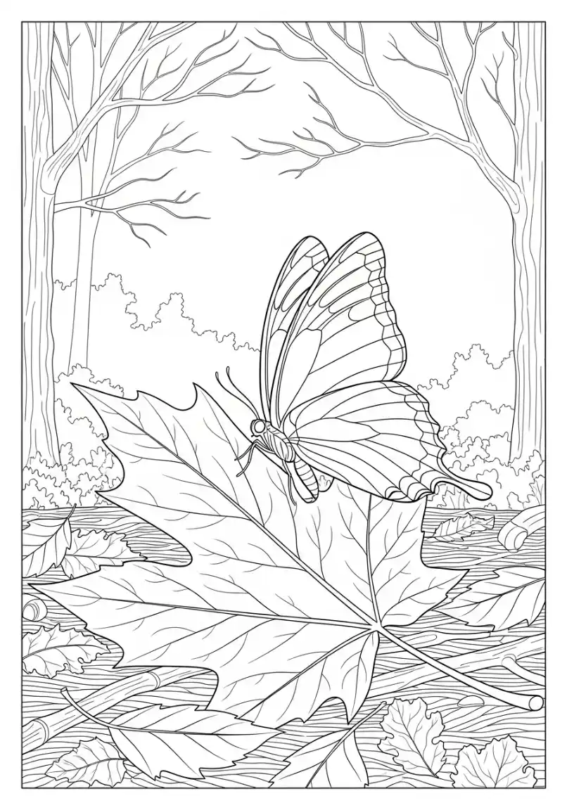 Schmetterling auf einem Ahornblatt