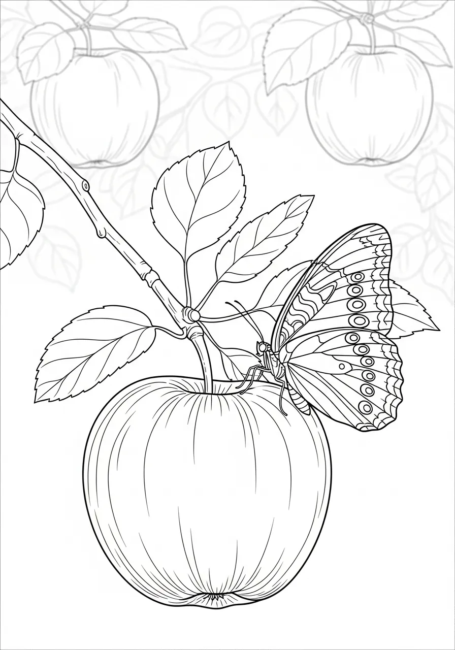 Schmetterling auf einem Apfel