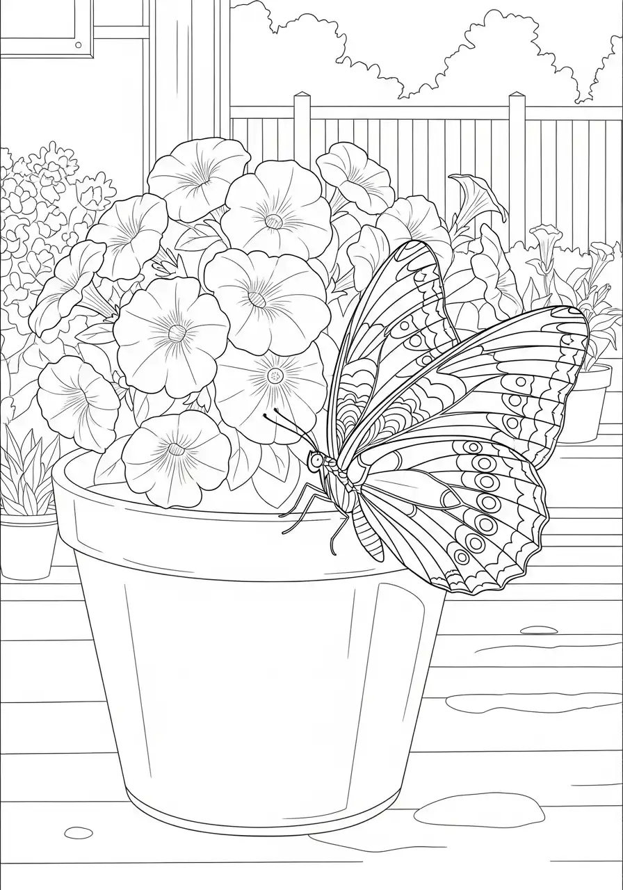 Schmetterling auf einem Blumentopf
