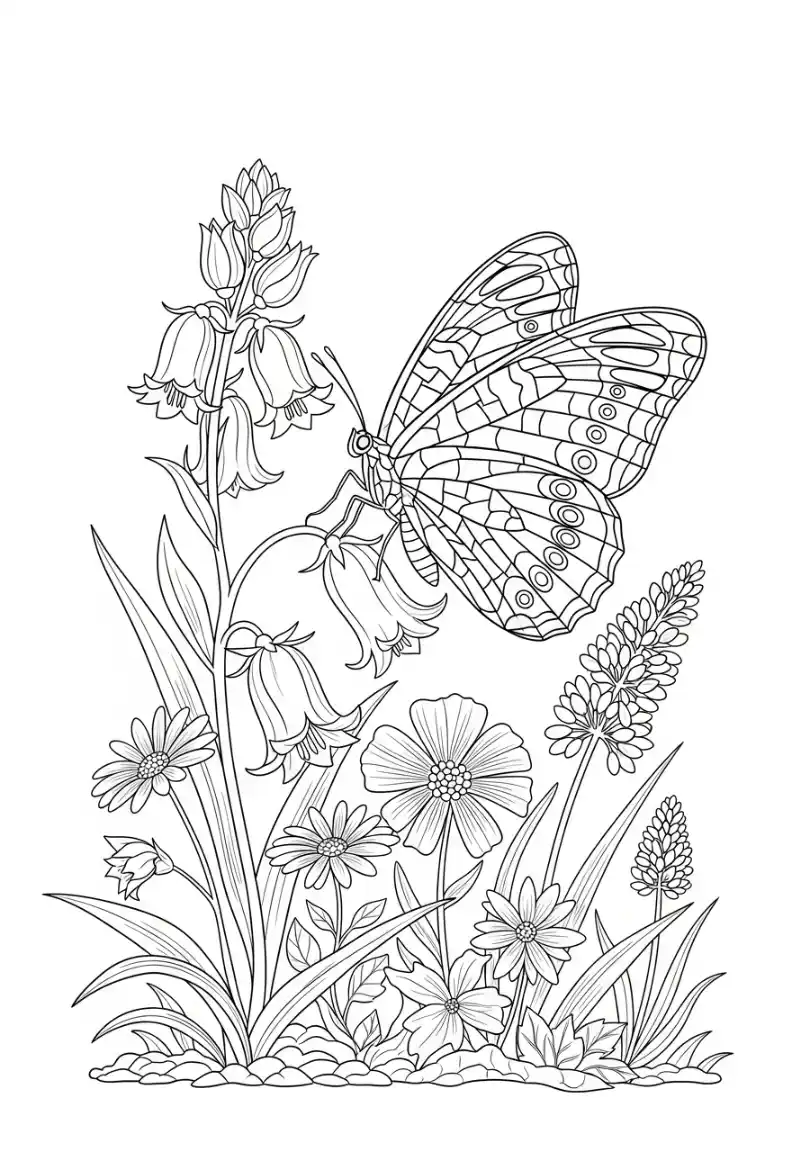 Schmetterling auf einer Glockenblume