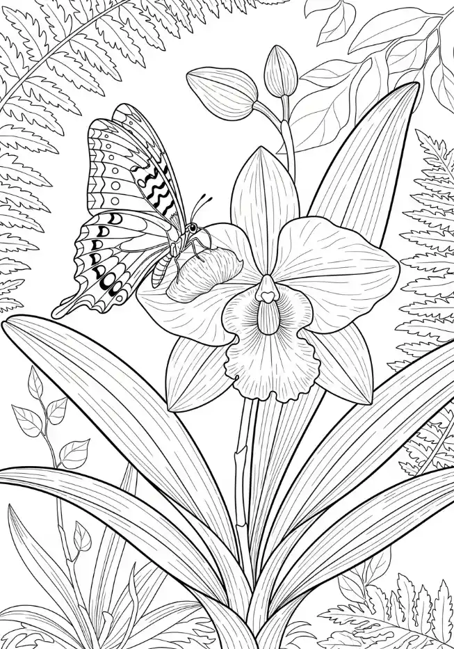Schmetterling auf einer Orchidee