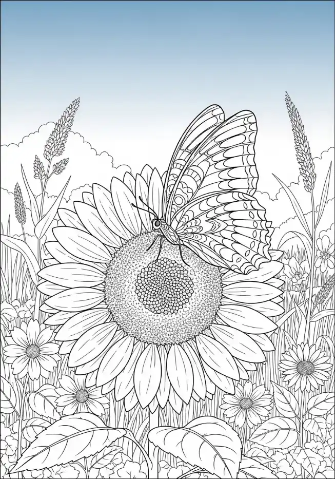 Schmetterling auf einer Sonnenblume