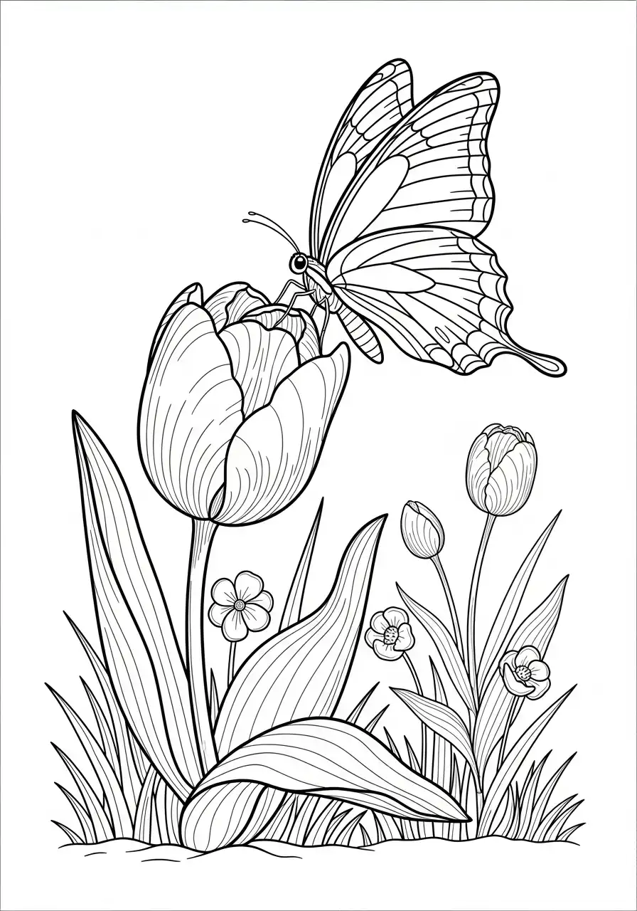 Schmetterling auf einer Tulpe