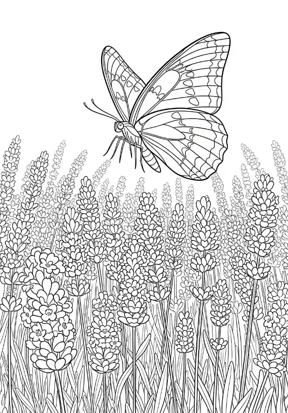 Schmetterling im Lavendelfeld