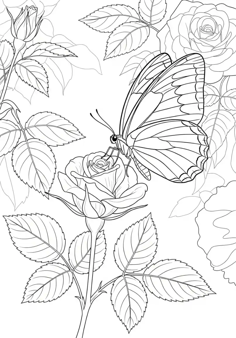 Schmetterling im Rosengarten