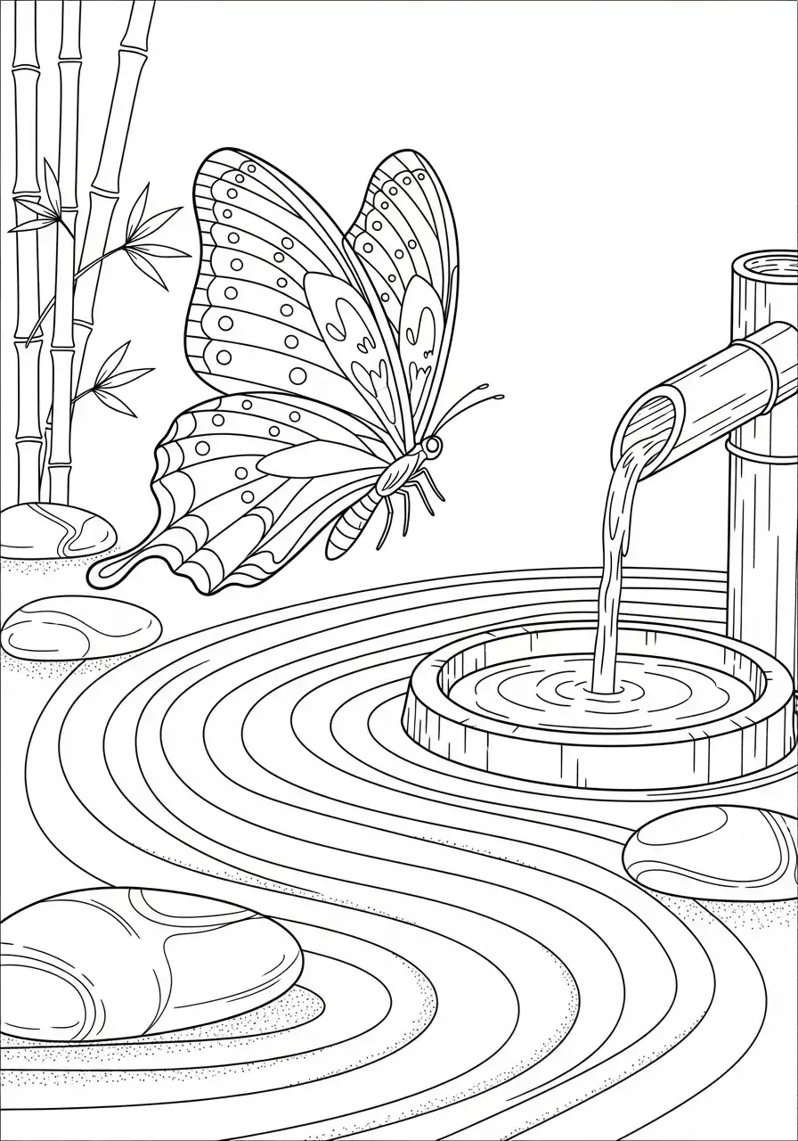 Schmetterling im Zen-Garten