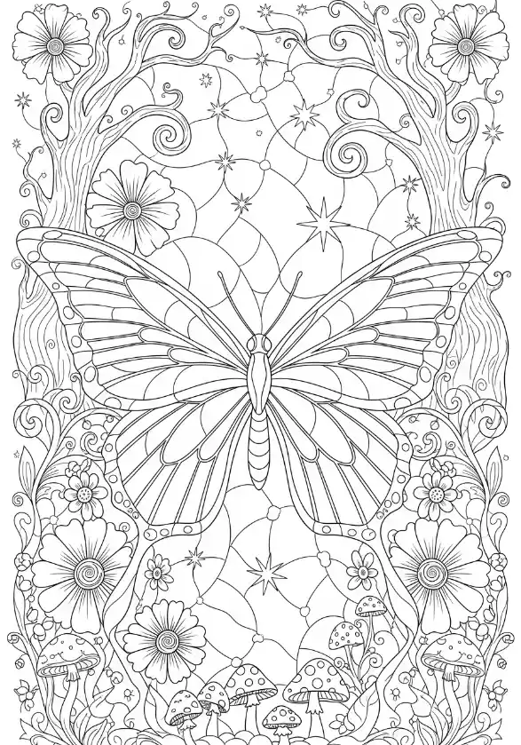 Schmetterling mit Kirchenfenster-Flügeln