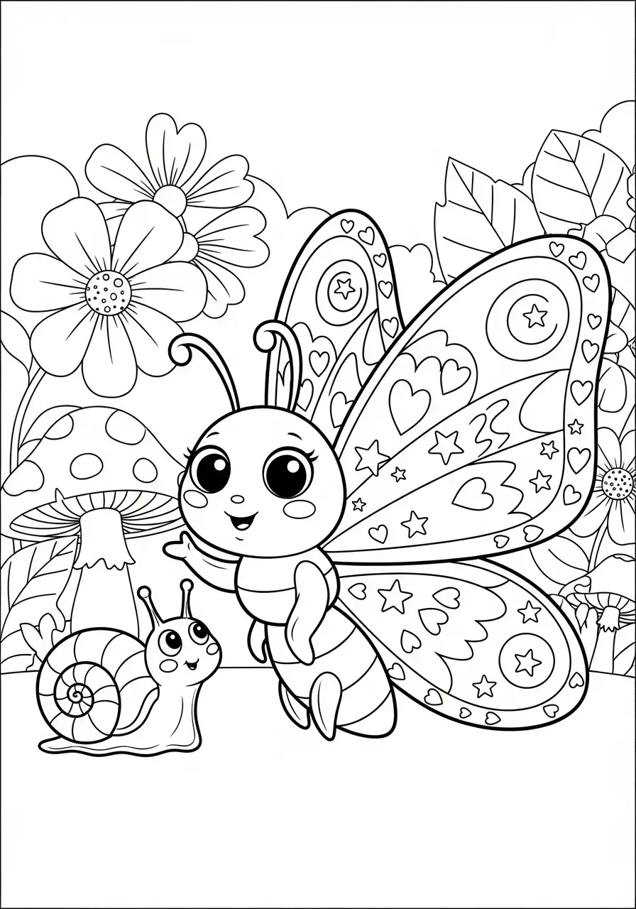 Schmetterling und Schnecke im Garten