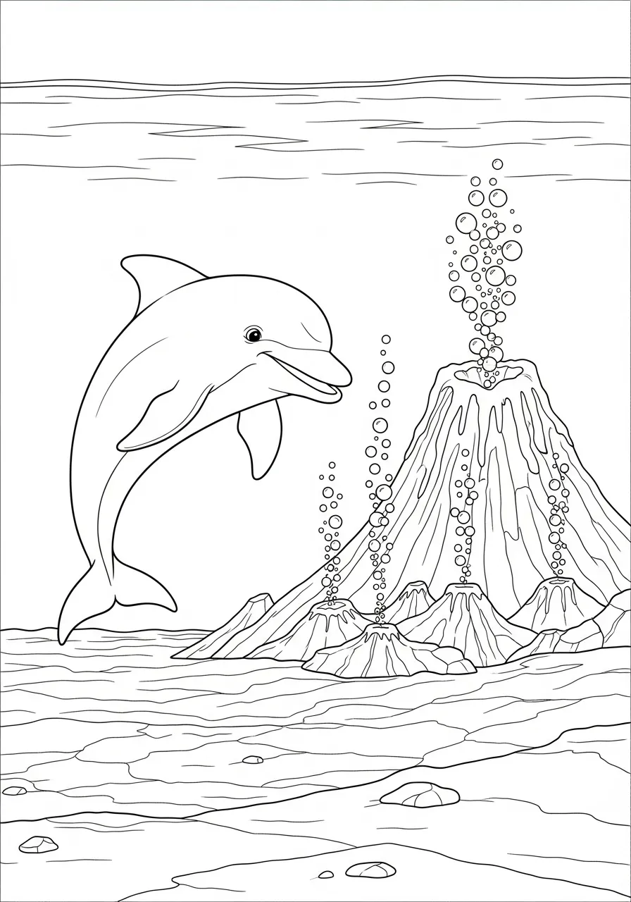 Delfin am Unterwasservulkan