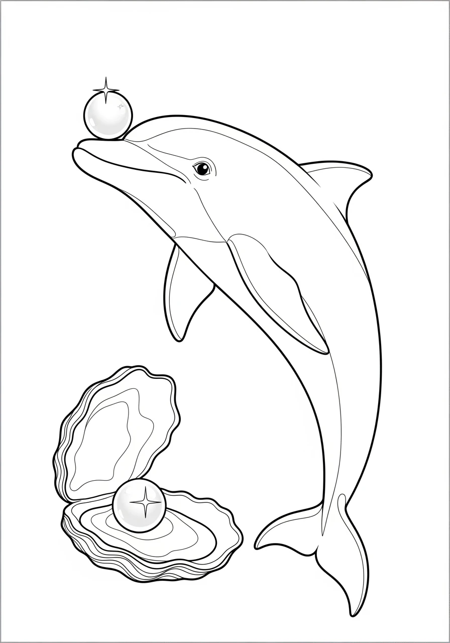 Delfin balanciert eine Perle