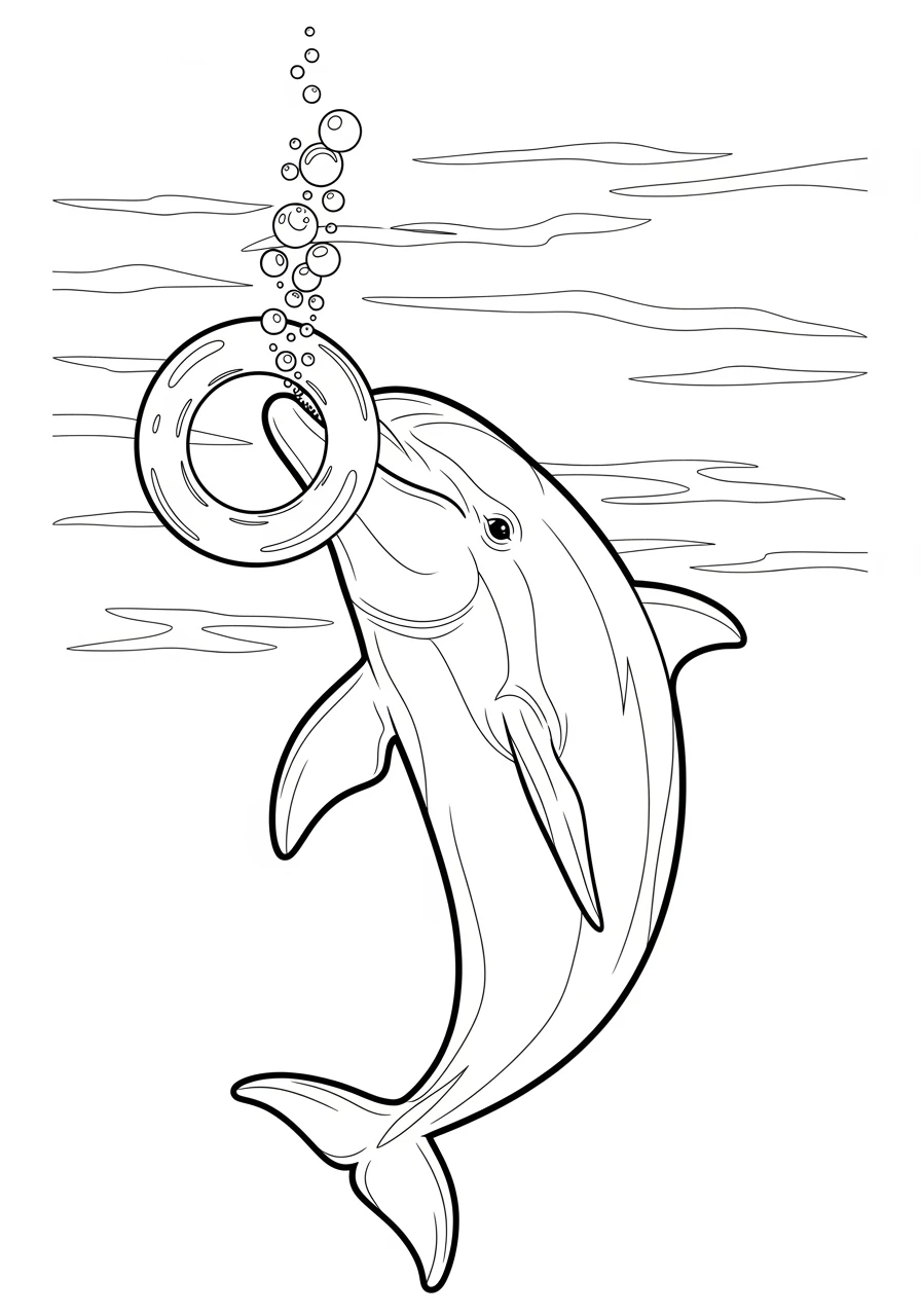 Delfin mit einem Luftblasenring