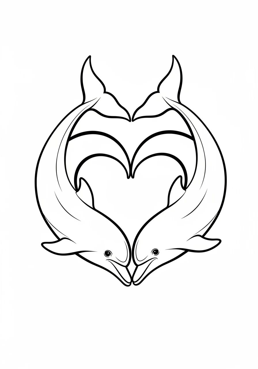Zwei Delfine bilden ein Herz