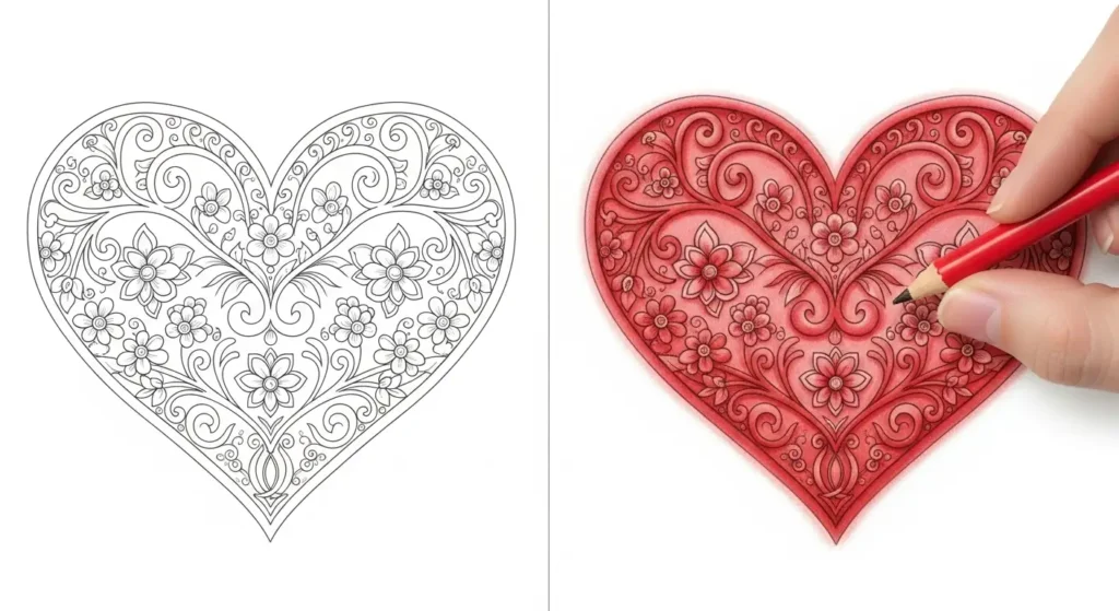 Ausmalbild Herz Ausmalbild
