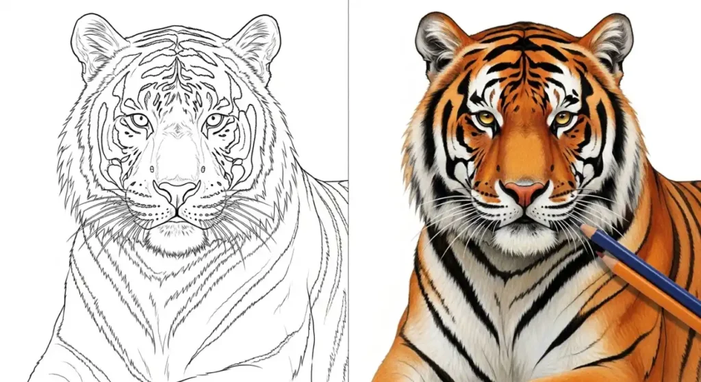 Ausmalbild Tiger Ausmalbild