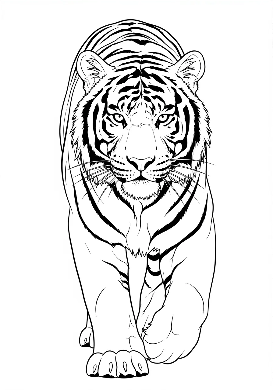 Majestätischer Tiger im Vorwärtsschreiten