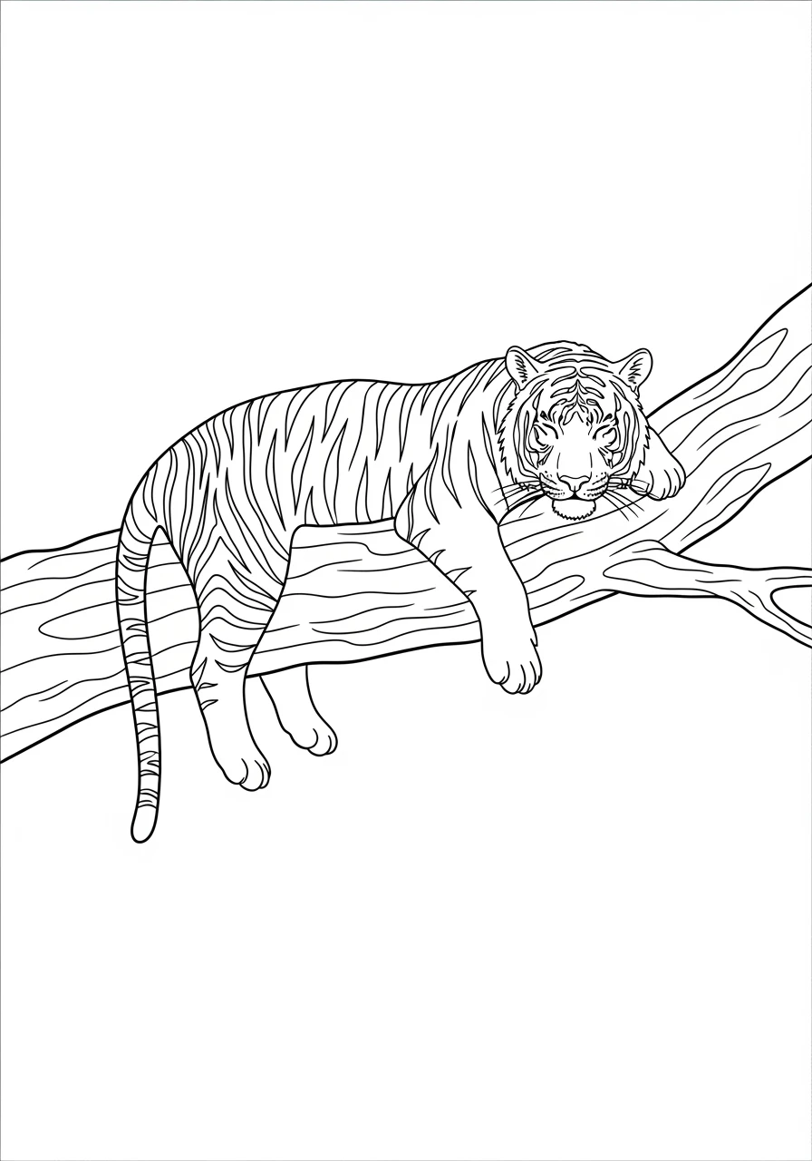 Schlafender Tiger im Dschungel