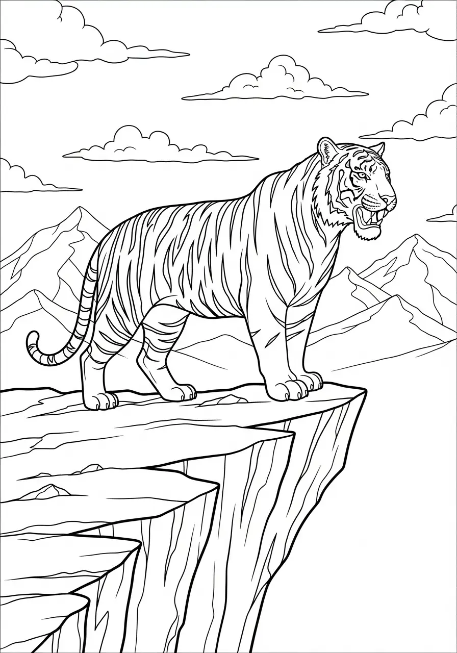 Tiger auf einer hohen Klippe