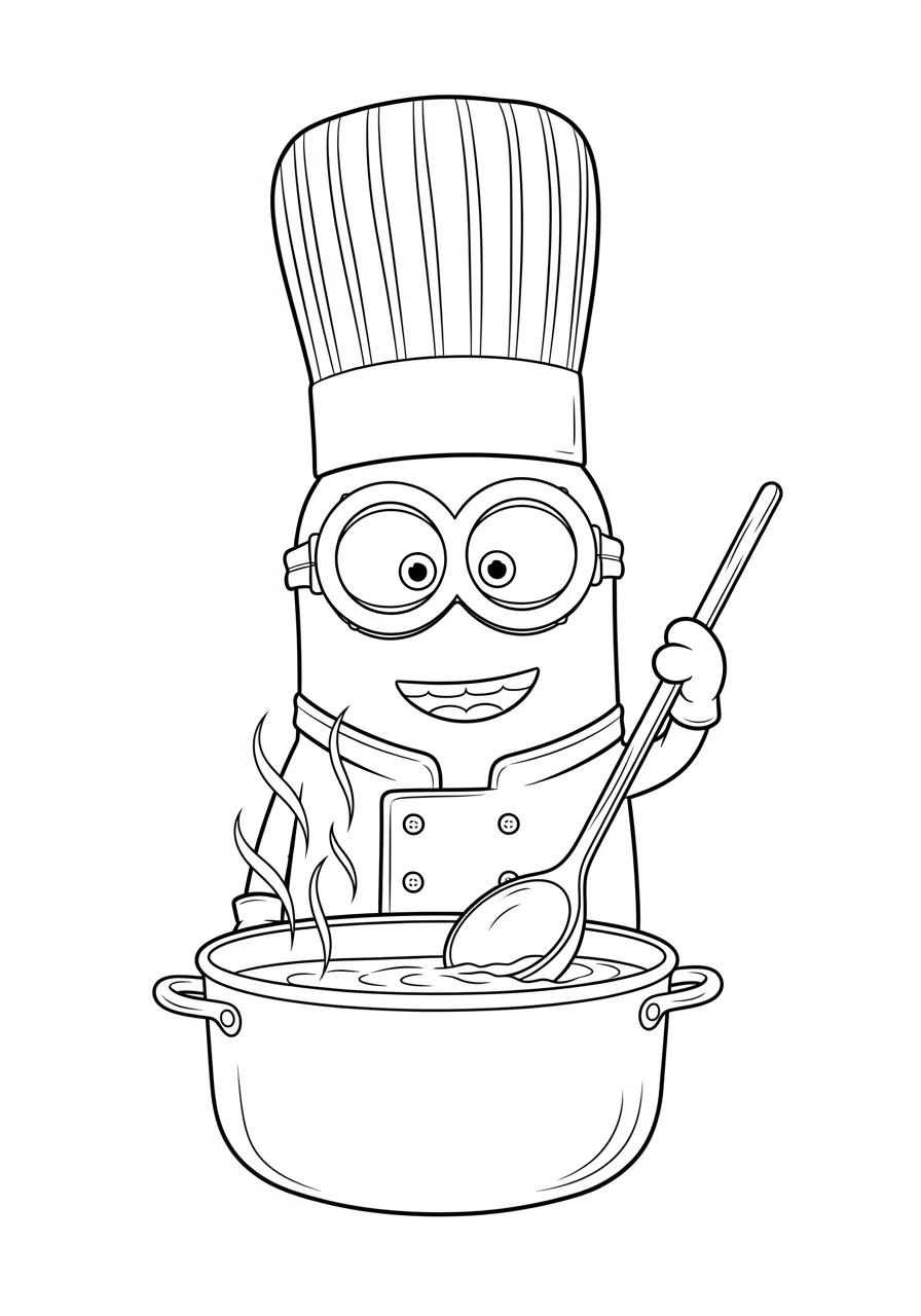 Kochender Minion mit Kochmütze