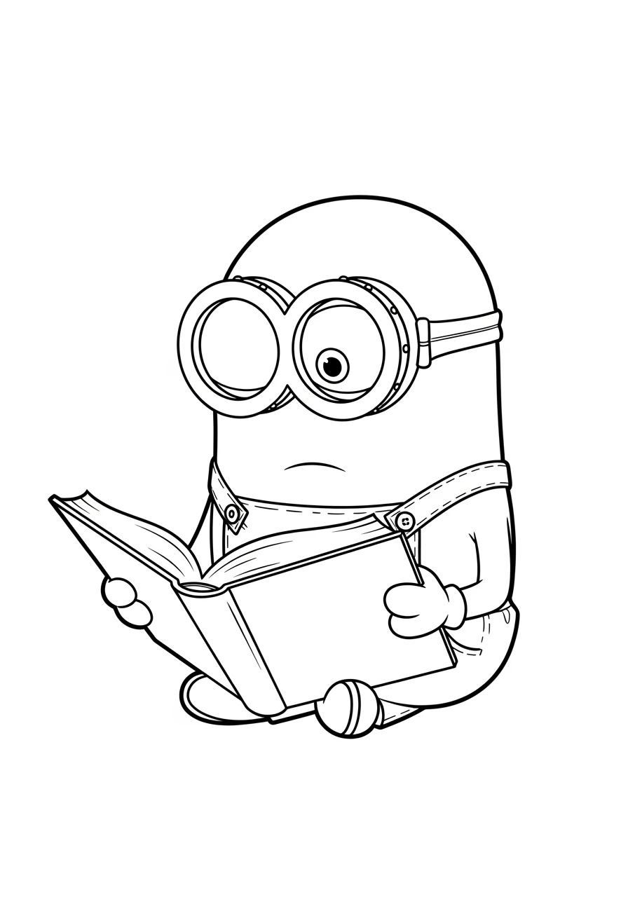 Lesender Minion mit Brille