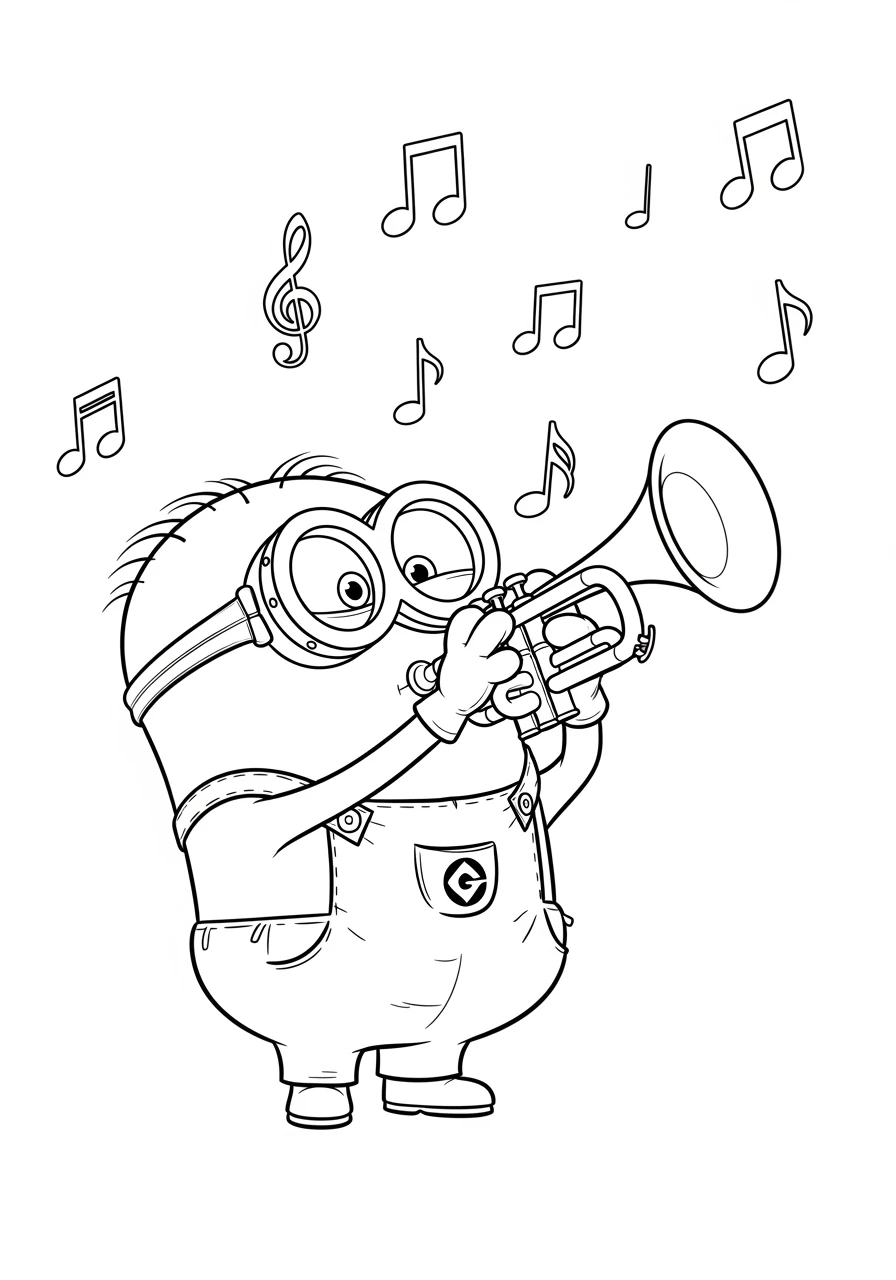 Musizierender Minion mit Trompete