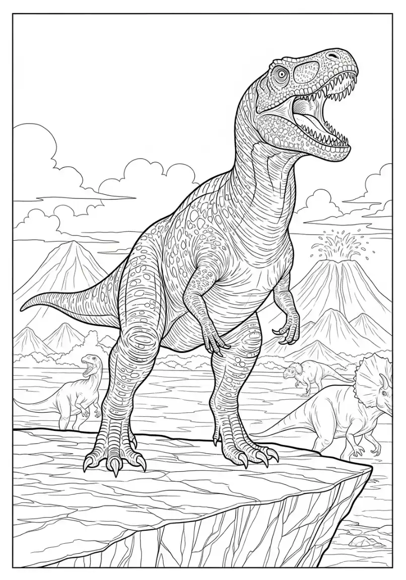 Allosaurus auf einem Felsvorsprung