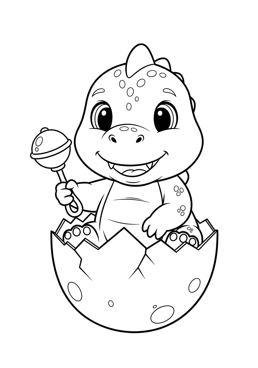 Baby-Dinosaurier in der Eierschale